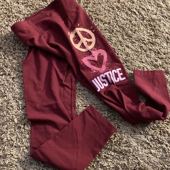Girls Justice Maroon crop top & legging set. - Picture 8 of 8